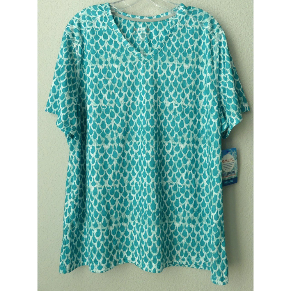 NWT Reel Legends UPF30+ Free Line Shirt Sz‎ 1X Vintage Mermaid Quick Dry